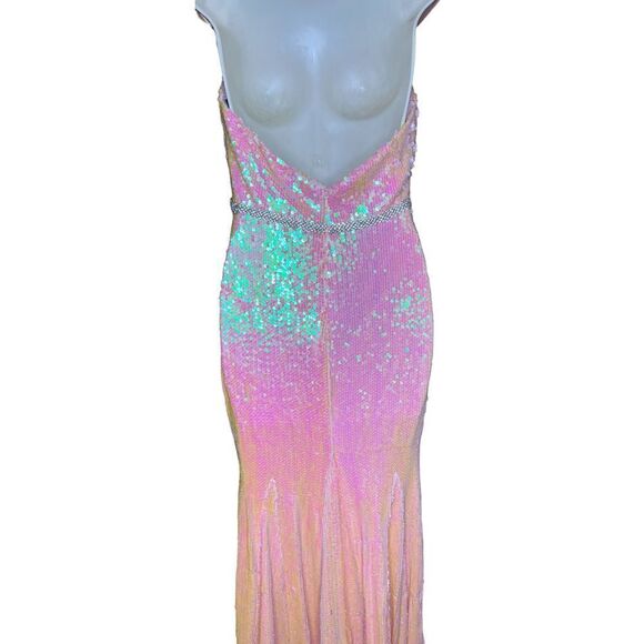 Ieena for Mac Duggal SEQUINED STRAPLESS RHINESTONE BELT GOWN NWT Size 2 - Picture 8 of 11